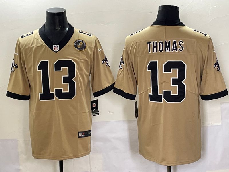 Men 2025 New Orleans Saints 13 Thomas Yellow Limited NFL Jersey style 03